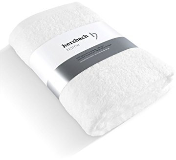 herzbach home Premium Duschtuch 70 x 140 cm (Weiß) – Großes, weiches & saugstarkes Dusch-Handtuch in Bester Qualität – 100% natürliche Baumwolle