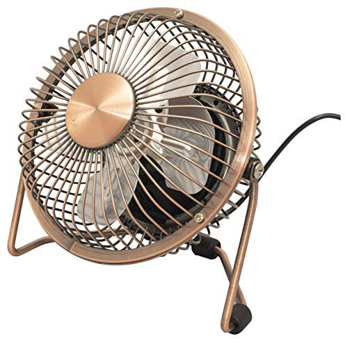 Schallen Mini Portable USB Powered Desktop Office Computer, PC, Mac, Laptop Cooling Desk Table Fan (Copper)