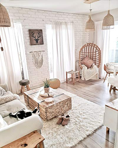 Flokati ullmatta från Grekland - mjuk långluggad matta för vardagsrum, sovrum och barnrum, även som filt eller pläd, vit 240x340 cm
