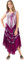 Coline - Robe Longue de Plage asymétrique imprimé Tie and Dye - Couleur : Fushia - Taille Unique