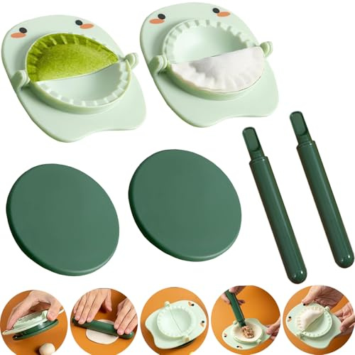 YUNZHISHIYE Molde Para Hacer Dumplings/Juego De 6 Moldes Para Empanadillas,Ideal Para Preparar Empanadillas Chinas, Pierogi Y Gyoza(verde)