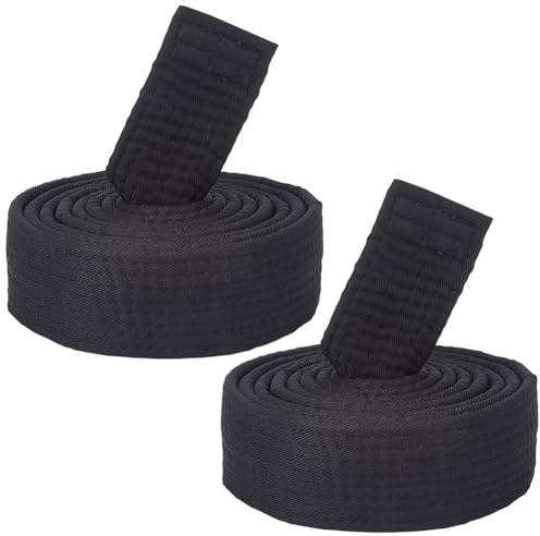 CREATCABIN 2 Ceinture Noire Jiu Jitsu Polyester pour Arts Martiaux Ceinture Judo Karaté TKD Aikido Uniforme Ceinture Classement Longue Souple Universelle pour Taekwondo Hapkido Équipement 200cm