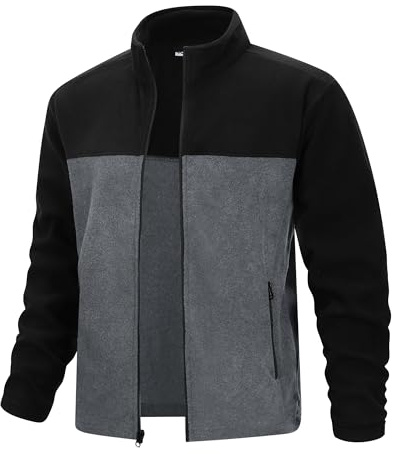 33,000ft Men's Fleece Jackets Full Zip Lightweight Warm Ski Midlayer