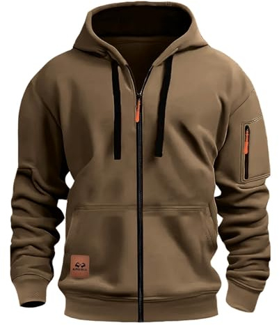 HAOLEI Felpa Uomo con Zip Tinta Unita da Uomo Felpe con Tasche e Polsini Elastici Leggera e Funzionale Maglia Semplice Classici Maglie Casual Pullover Sportiva Hoodie Autunno e Inverno S-3XL