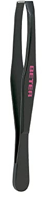 Beter- Pinza de depilar para cejas profesionales, color Negro. La pinza BETER original