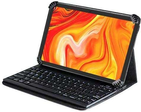 Navitech skyddsskal för Tianyida 3G Phablet 25,7 cm (10,1 tum), läder, stativfunktion, avtagbart bluetooth-tangentbord