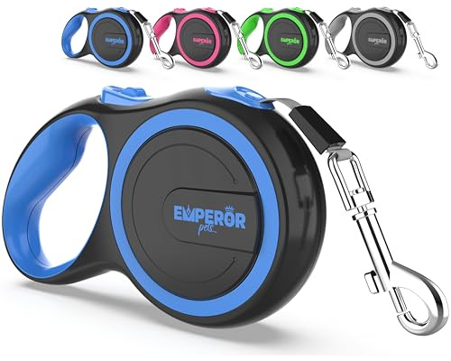 Emperor Pets 26 ft Retractable Dog Leash Large Dogs - Up to 110lbs, Heavy Duty Leash Retractable 26 ft, Dog Leashes for Large Breed Dogs -BL26