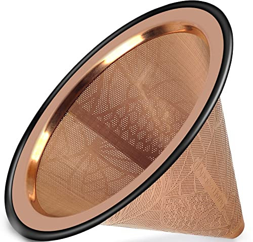 Kaffeefilter Edelstahl kompatibel mit Chemex Hario Bodum & andere Kaffeebereiter - Wiederverwendbarer Handfilter Kaffe Pour Over - Kaffeetropfer mit breiter Metallbasis – Papierloser Permanentfilter