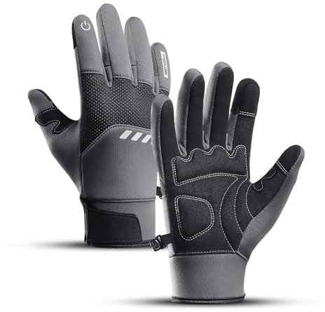 Vilico Winterhandschuhe Herren Warm Touchscreen Wasserfest Winddicht Fahrradhandschuhe Damen Thermo für Laufen Fahren Skifahren Golf Motorrad