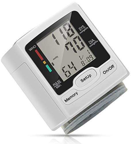 SH-RuiDu Automatic Wrist Blood Pressure Monitor, High Accuracy Large Display Screen Blood Pressure Cuff Monitor with 90 Groups Memories Adjustable Cuff for Home Use and On The Go