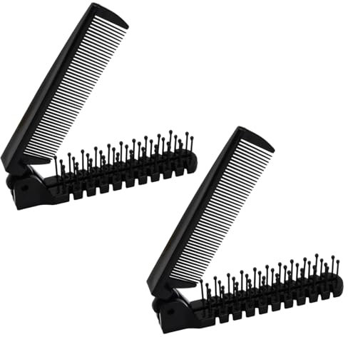 2 Pezzi Piccola Pieghevole Spazzola per Capelli, Pettine Tascabile Viaggio per Bambini e Adulti, Pettini Pieghevoli a Doppia Testa Spazzola per la Testa di Massaggio e Pettine a Denti Fini