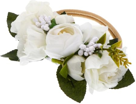 ibasenice Cerchietto Per Neonata Con Fiori Artificiali Accessorio Per Foto e Occasioni Speciali Fascia Elegante e Comoda Per Festività e Celebrazioni