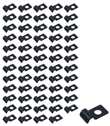 LC LICTOP Cinghie per condotto da 1/2 pollici, morsetti a un foro per tubi, idraulici e cavi elettrici, fissaggio tubi, staffa a forma di R in ferro zincato nero resistente per un'installazione sicura