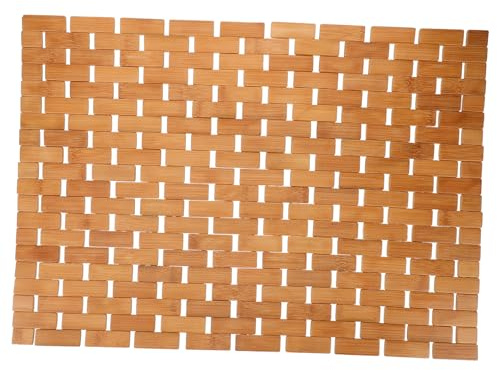 iplusmile Alfombrilla de Baño de Bambú Antideslizante Natural Esterilla Resistente al Agua para Ducha y Bañera Decoración Oriental para Hogar y Elegante