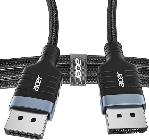 Acer 8K DisplayPort Cable 10FT, DP 1.4 Cable Supports 8K@60Hz 4K@240Hz 144Hz, 32.4Gbps High Speed Braided Display Port Cord Support FreeSync, G-Sync, HDR, HDCP 2.2 for Gaming Monitor, PC, Graphics