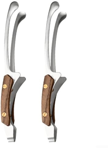 Juego de 2 pinzas de cocina de acero inoxidable para cocinar, freír, asar y decoración de alimentos (A)