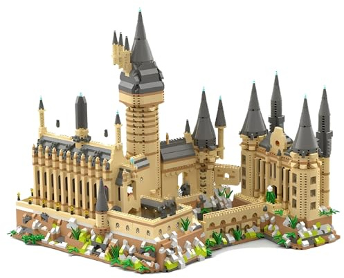 QuirkQuest Magisches Schloss Micro Bausteine Satz, 2929 Teile Architektur Schloss Modell Spielzeug, Konstruktionen Mini Bauklötze Kit, Geschenkidee für Fans der Zauberwelt und Erwachsene