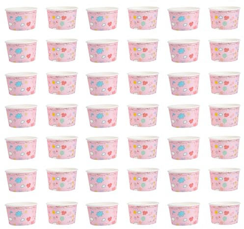 LOLIPPYY 50 Pezzi Coppe da Dessert Usa e Getta in Carta Spessa Ciotole di Gelato e Yogurt Multiuso per Feste Caffetterie e Ristoranti Contenitori Sicuri per Mousse e Gelatina