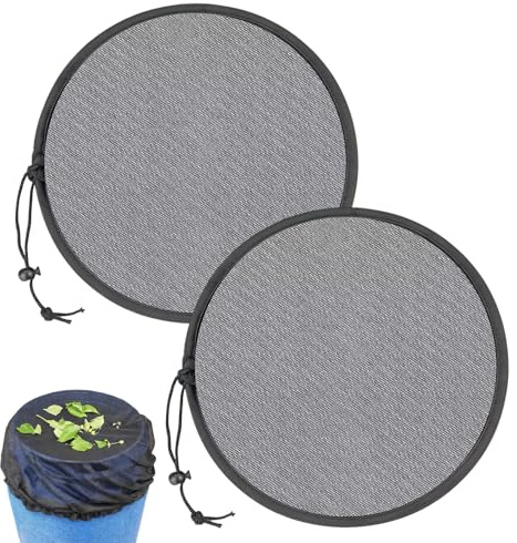 Dargkwn 2 Pcs Red para depósito de Agua de Lluvia, 80 cm Cubierta de Malla para Barriles de Lluvia, Protección Ajustable para Barril de Agua de Lluvia para Colector de Agua de Jardín