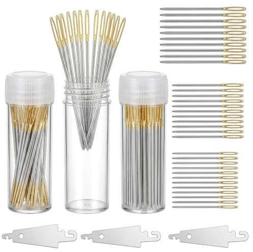 FunWorth Cross Stitch Needles, 90 Pcs Sewing Needles Sizes 22 24 26