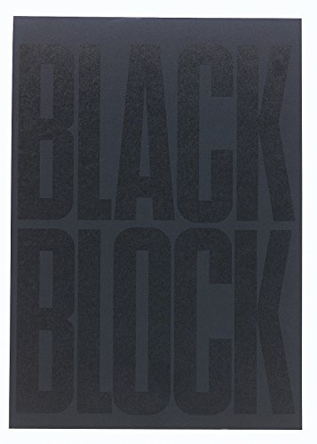 Exacompta - Ref 5700E - Black Block Notepad (70 Sheets) - A4 (210 x 297mm) in Size, 80gsm Clairefontaine Paper, Yellow Pages, Squared Rulings - Black Cover