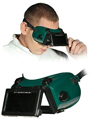 Schweißerbrille mit klappbarem Schutz