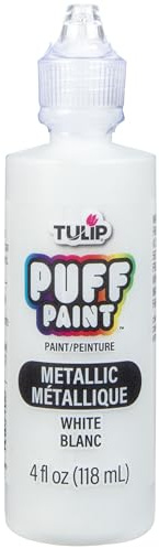 Tulip 17364 3D Fabric Paint 4oz Metallic (White)