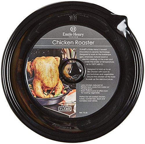 Emile Henry Made In France - Asador de pollo para barbacoa (25,4 x 2 cm), color gris