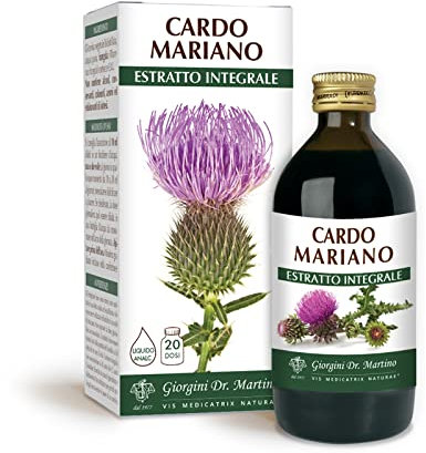Dr Giorgini CARDO MARIANO Estratto Integrale Liquido Analcoolico - 200 ml (integratore di cardo mariano che favorisce la funzione apatica)