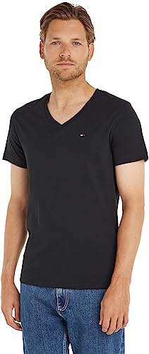 Tommy Jeans Tjm Original Jersey V Neck Tee Dm0dm04410 Top in maglia a maniche corte, Nero (Tommy Black), XXL Uomo