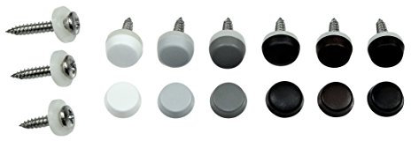 SN-TEC Fensterbankschrauben Rostfrei Edelstahl mit Dichtscheibe und Abdeckkappe (50 Stück) Länge 16 bis 22mm, Weiß/Schwarz/Hellgrau/Dunkelgrau/Braun/Anthrazit (Länge: 22mm, Weiß RAL 9016)