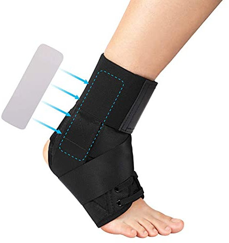 Tutore Caviglia Supporto per Donna Uomo, Fascia Piede Compressione Destra Sinistra Lacci Stabilizzatori Protezione Sostegno Sportiva per Calcio, Baseball, Speroni Tallone, Tendine Achilles Calzini