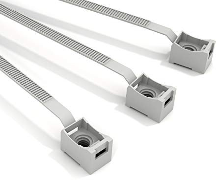 Confezione 100 Fascette Tubi Fissatubi Nylon, Fissaggio Tubi Rigidi, Foro Asola Tasselli Leggeri TX-6, Diametro Tubi 12-35 mm, Dimensioni 165 x 7,5 mm, Grigio - ETELEC FGS16575