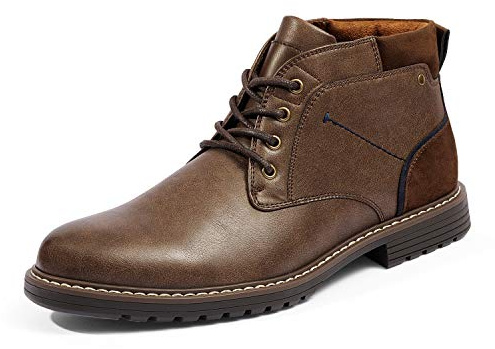 Bruno Marc Stivali da Moto Uomo con Lacci Classici Chukka Boots Biker Scarpe Casual Cerniera Stivaletti,Size 43.5,Marrone/Scuro,STONE-8