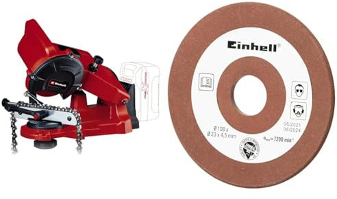 Einhell Akku Sägekettenschärfgerät GE-CS 18 Li Solo Power X-Change (Lithium Ionen, 18 V, LED Licht, Leerlaufdrehzahl 6500 U/min, inkl. Ersatzschleifscheibe, ohne Akku und Ladegerät)