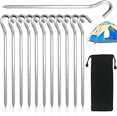 18 Stück Zeltheringe,18cm Metall Aluminium Vorzelt Heringe, Camping Erdnägel Häringe Zelt Bodenanker für Sicherung Vordächern, Zelten, Camping