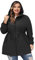 Hanna Nikole Regenjacke Damen Wasserdicht Regenjacke Windbreaker Regenmantel mit Kapuze ​Windjacke Wandern Regenjacken mit Taschen Schwarz 56