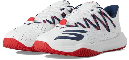 Skechers Viper Court Rally Zapato de Padel/Pickleball Hombre, White Blue Navy, 40 EU