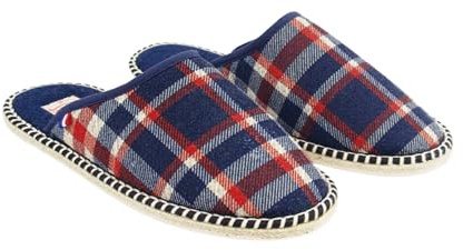 Mules Mixte 43-44 style charentaise couleurs Bleu MIF - Mule en coton/laines Pantoufles été - confortables/chaudes - Semelle confortable en feutre tressé antidérapante , Chausson Extérieur/intérieur