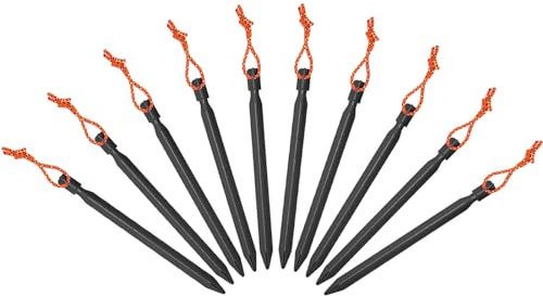BEBIKR 10 Stück Outdoor-Heringe für Camping, Zeltheringe, Aluminium-Legierungen, Zelthering, strapazierfähig, Strandzelt-Heringe, Vordächer, Aluminium-Legierungen, Camping-Zeltpfahl mit