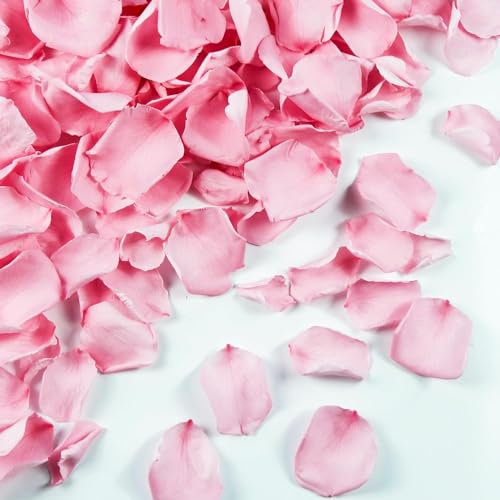 Confeti de pétalos de rosa secos de color rosa real para boda, pétalos de rosa congelada de 1.75 onzas para decoración romántica de boda, día de San Valentín, centros de mesa de cena de niña de