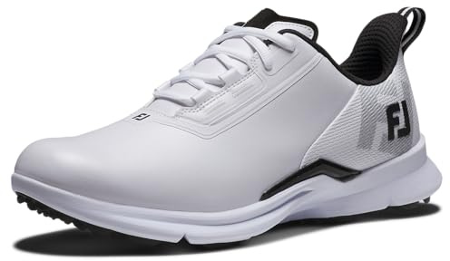 Footjoy Chaussures de Golf Fj Fuel pour Homme, Blanc/Noir, 43 EU