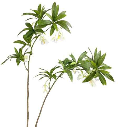 Urier 2 plantas artificiales de seda de tallo largo, flores de seda de 36 pulgadas con tallos, ramas sintéticas para jarrón, plantas artificiales altas para interiores, hogar, boda, fiesta, decoración