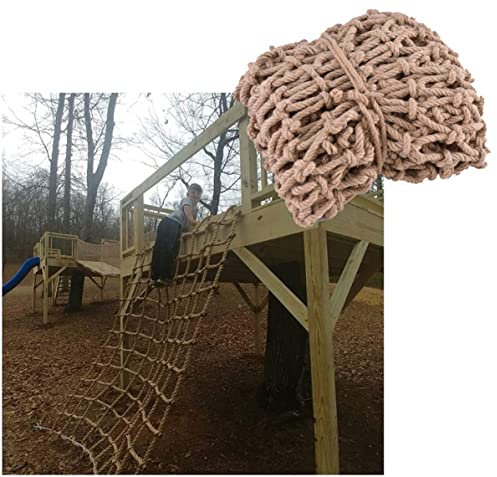 Red de cuerda de escalada resistente para casa de árbol, redes de carga de cáñamo duraderas para balcón interior y barandilla, protección contra caídas para niños, hamaca y puente