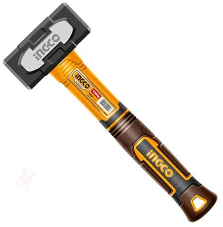 Ingco Hsth81500 Mazza Martello da Muratore 1,5 Kg Mazzetta 1500 gr Manico Fibra di vetro Martello da Scalpello Spianata