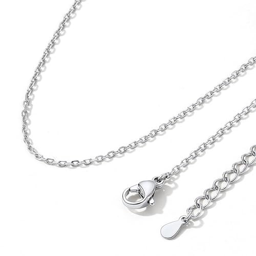 ChainsHouse Collier Femme Acier Inoxydable, Forçat Rolo Femmes 1,4 mm Chaine Rolo de 61 cm Sans Pendentif Chaîne à Pois de Mode pour La Fête des Mères