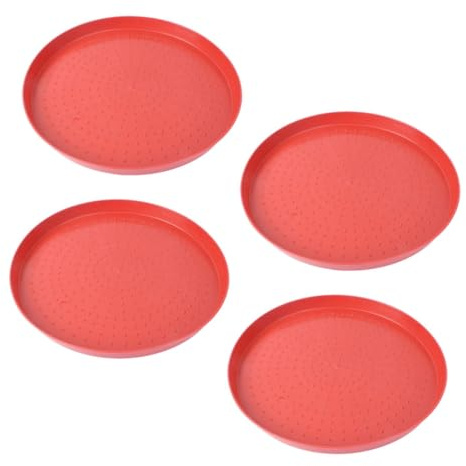 ERINGOGO 4pcs Small Plastic Chicken Feed Tray Poultry Food Dispenser Tray 35cm for Chicks Ducks Geese Brooder Feeding Pan