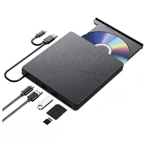 5-i-1 Extern Blu-ray-enhet Bärbar Optisk Enhet DVD CD-brännare Spelare Läsare For Dator Klar Bildkvalitet Stabilt Ljud
