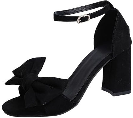 Pumps för damer, öppna damsandaler med blockklack, remmar på en stabil häl, finns med konstmocka, pärlremmar på glitterpumps