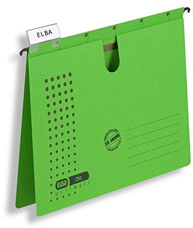 ELBA Hängehefter chic für A4, aus Karton, grün, 25er Pack